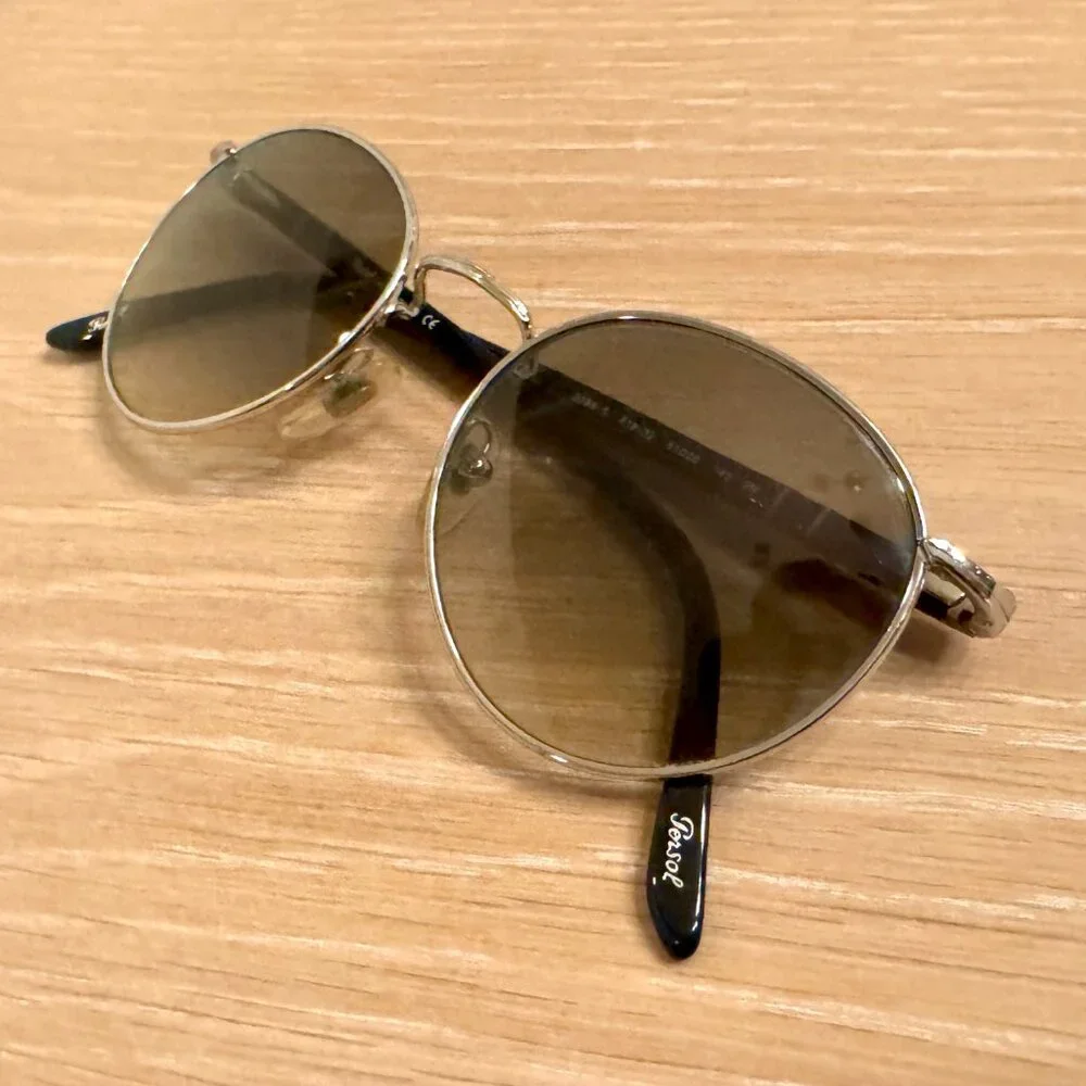 Persol 2388-s — Gradient Brown Round Sunglasses - Silver-tone front frame - Picture 9 of 10